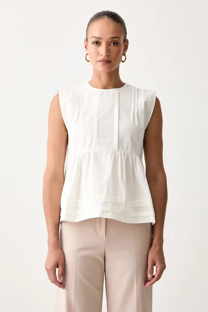 Weekend Max Mara camicetta da donna in cotone WKDVALLO Beige