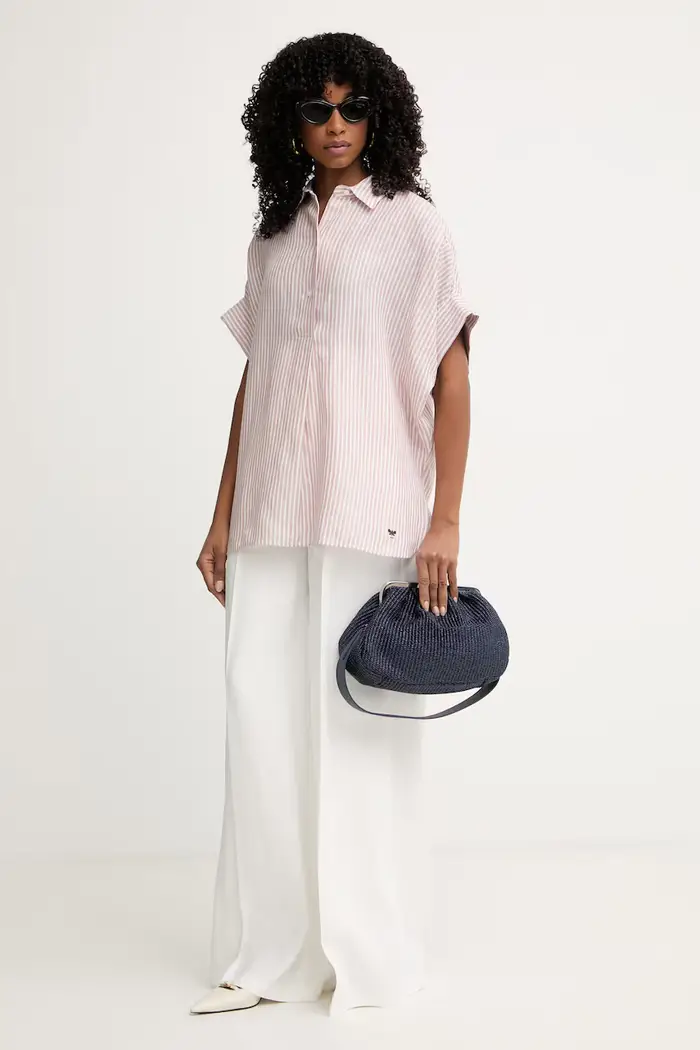 Weekend Max Mara camicia da donna in lino VERVE Rosa