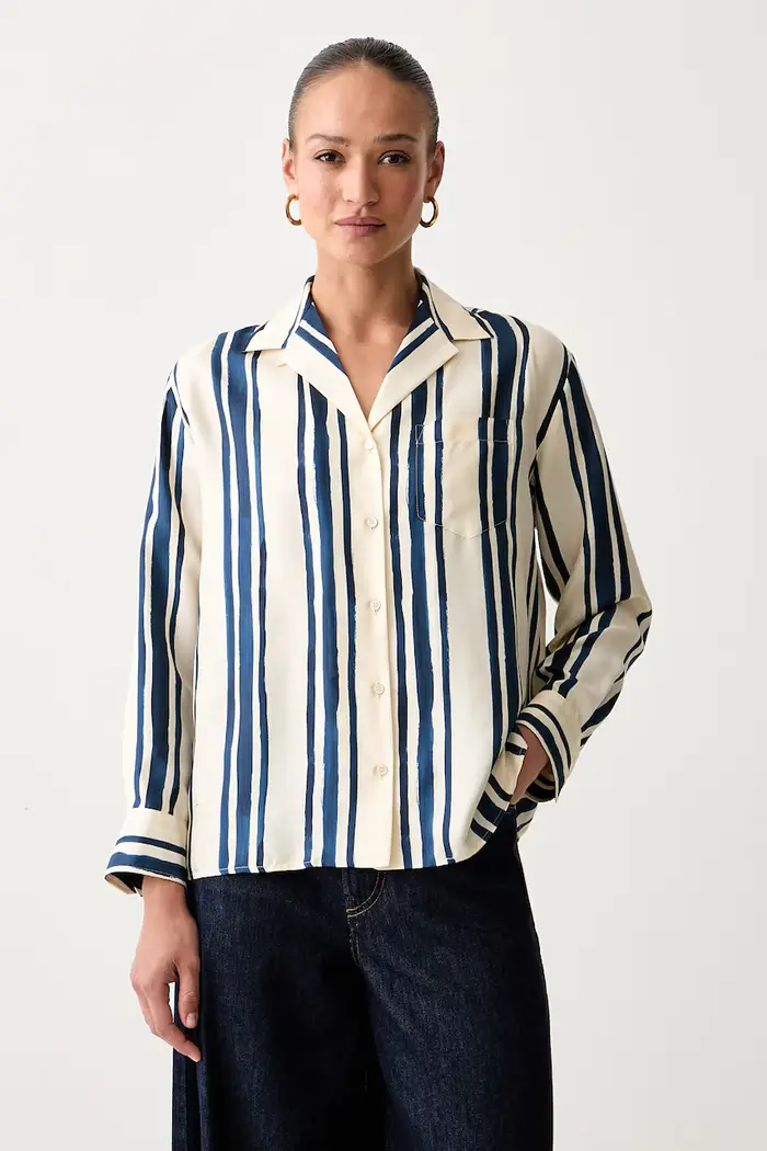 Weekend Max Mara camicia da donna in seta WKDCORONA Blu navy
