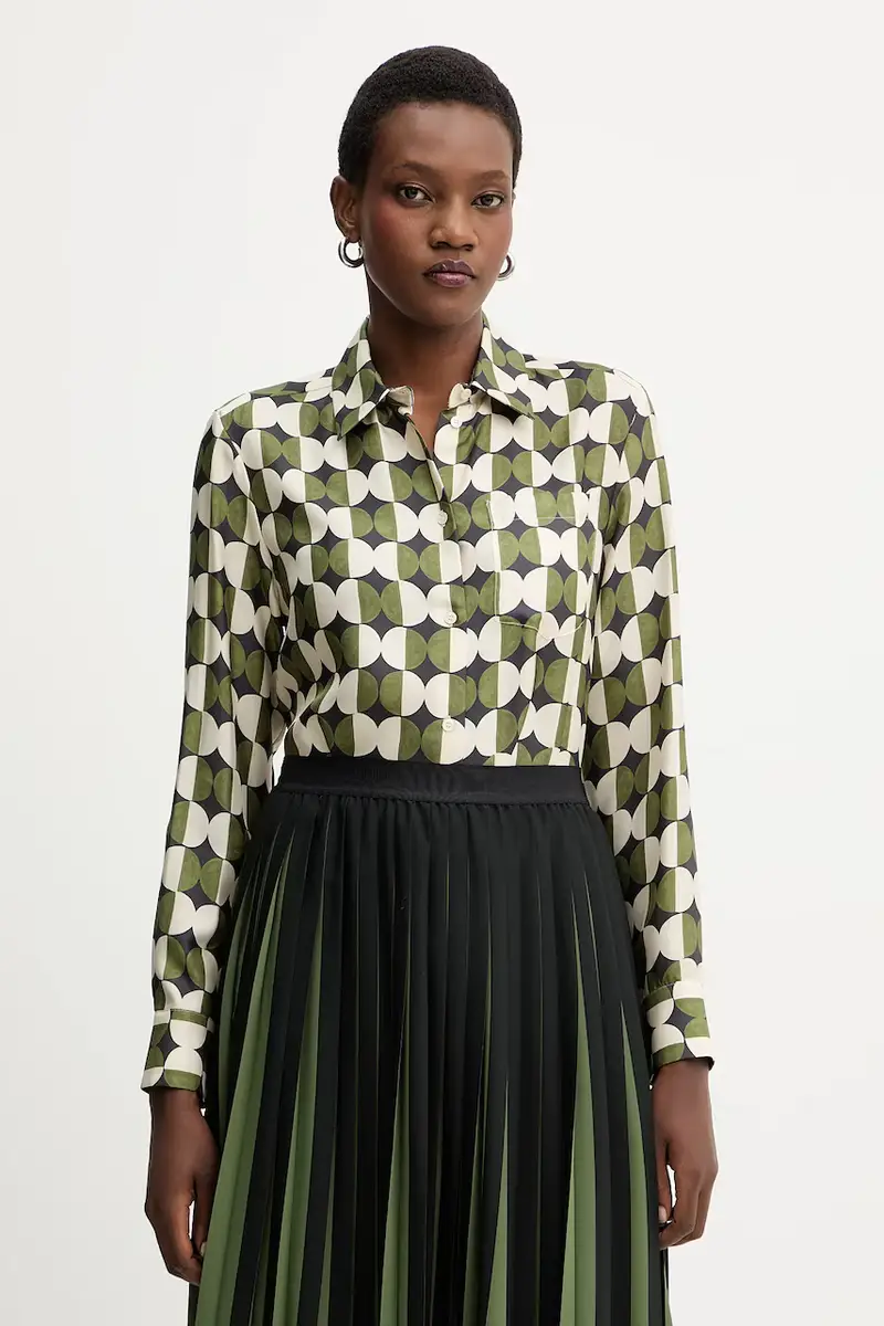 Weekend Max Mara camicia in seta RIVE donna colore verde 2525116062600