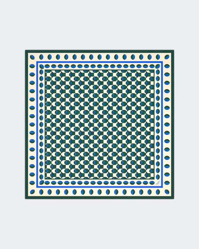 Weekend Max Mara Foulard in seta a stampa geometrica verde e blu