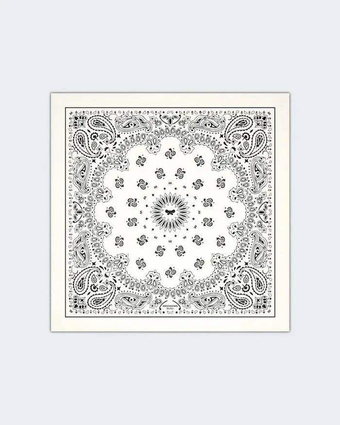 Weekend Max Mara Foulard in twill di seta bianca con stampa paisley a contrasto