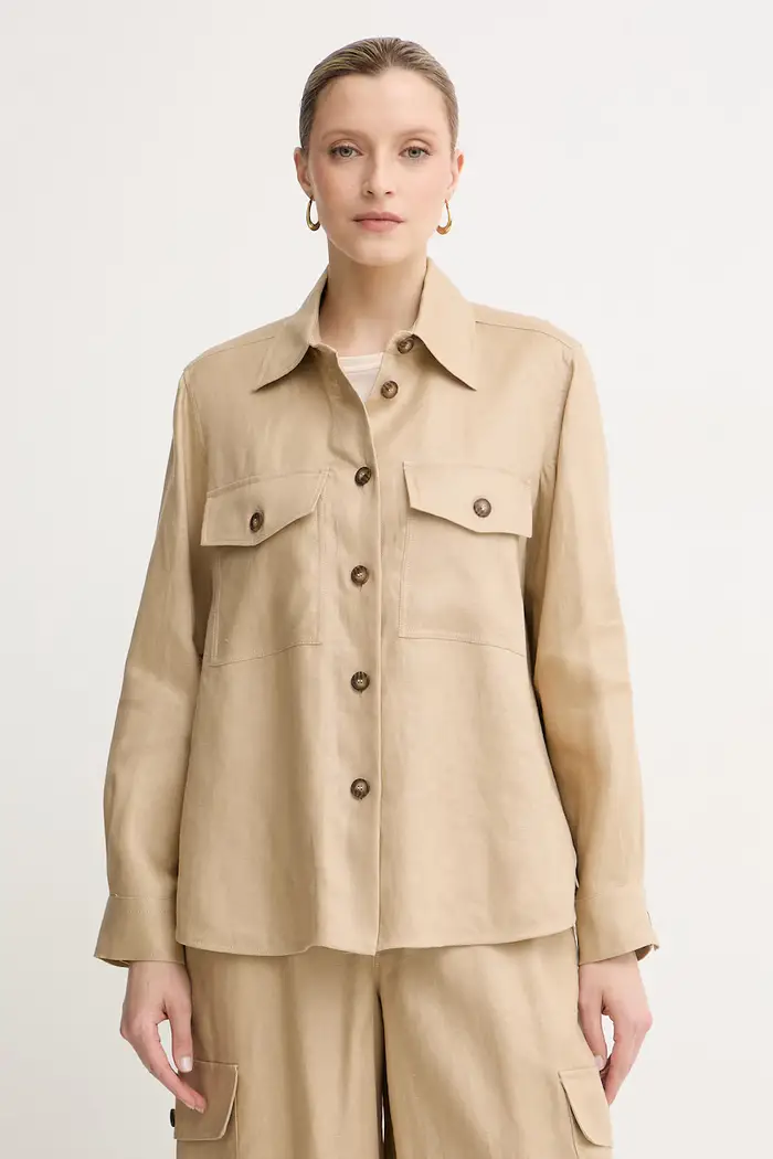 Weekend Max Mara giacca camicia da donna in lino Beige