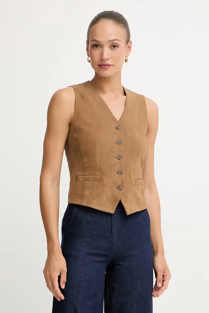 Weekend Max Mara gilet da donna in scamoscio VETUSTA Marrone