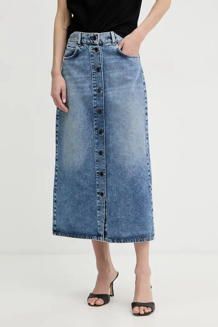 Weekend Max Mara gonna con spacco in jeans ASTI Blu