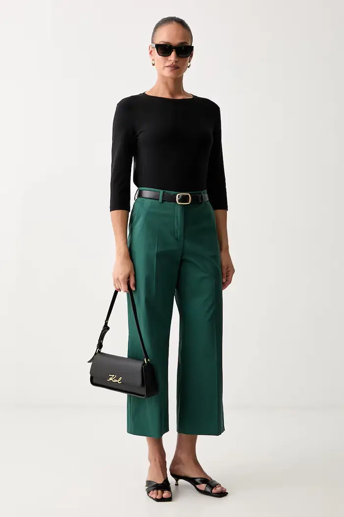 Weekend Max Mara pantaloni da donna con cotone WKDURIAL Verde