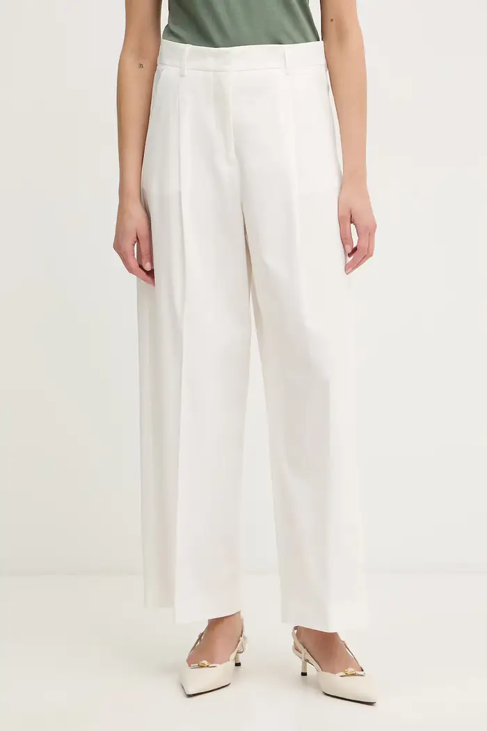 Weekend Max Mara pantaloni da donna in cotone con elastan BELLICO Bianco