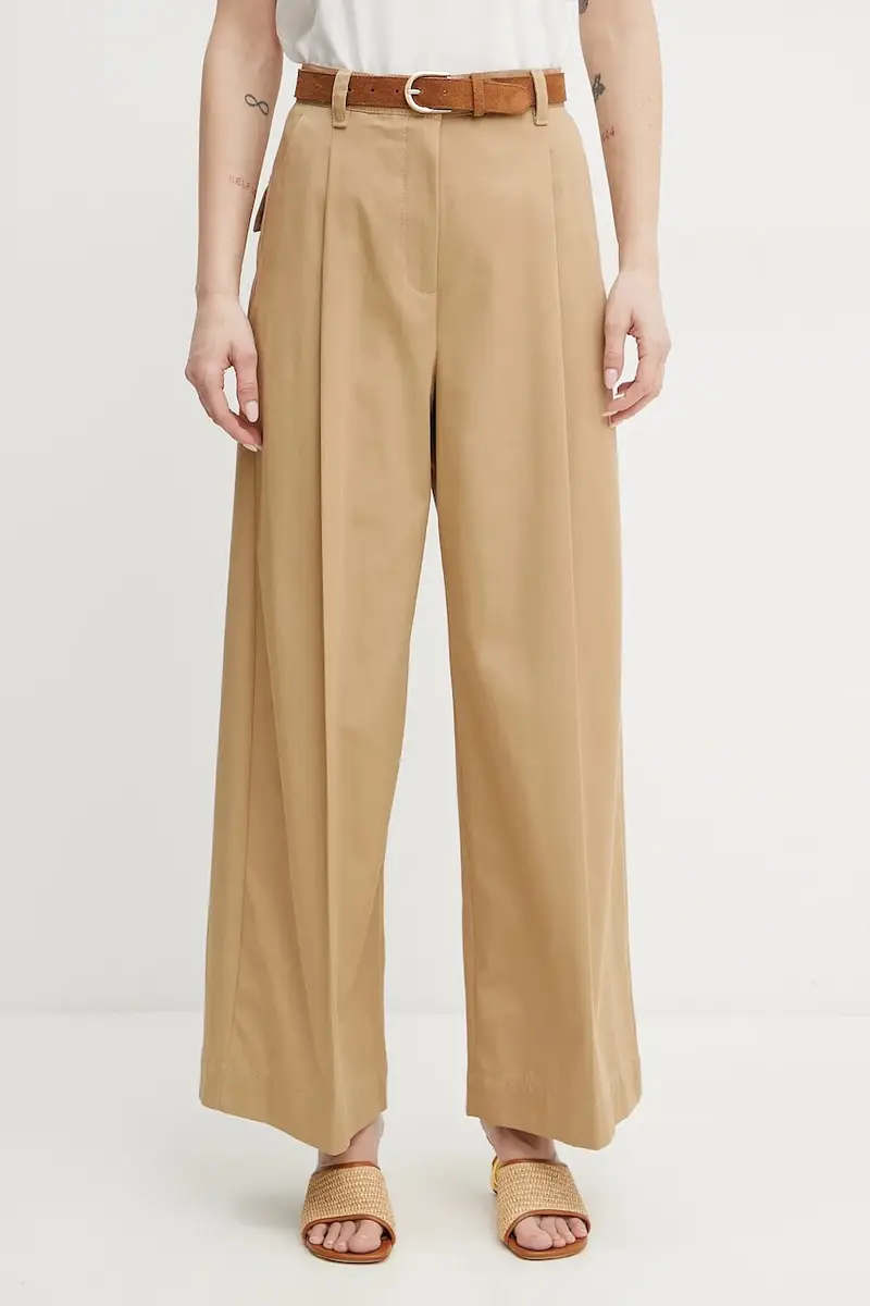 Weekend Max Mara pantaloni in cotone donna colore beige 2515131121600