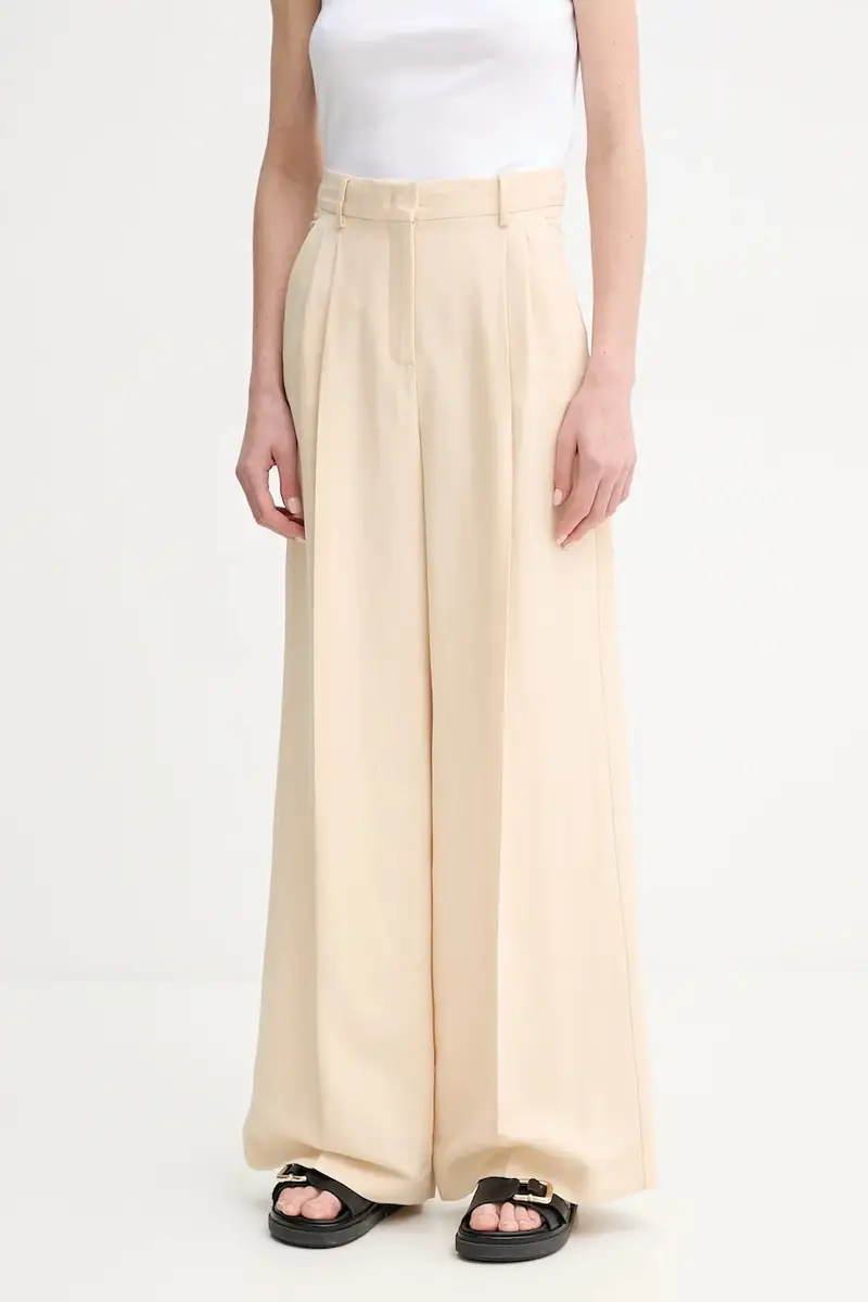 Weekend Max Mara pantaloni in lino misto donna colore beige 2515131132600
