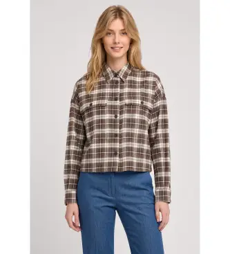 per donna 2625196012650 Camicia Wkdberlina marrone (42), Casual, Lana, Manica lunga