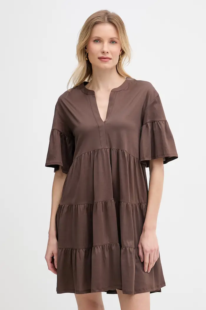 Weekend Max Mara Vestito d estate in cotone SAGGINA Marrone