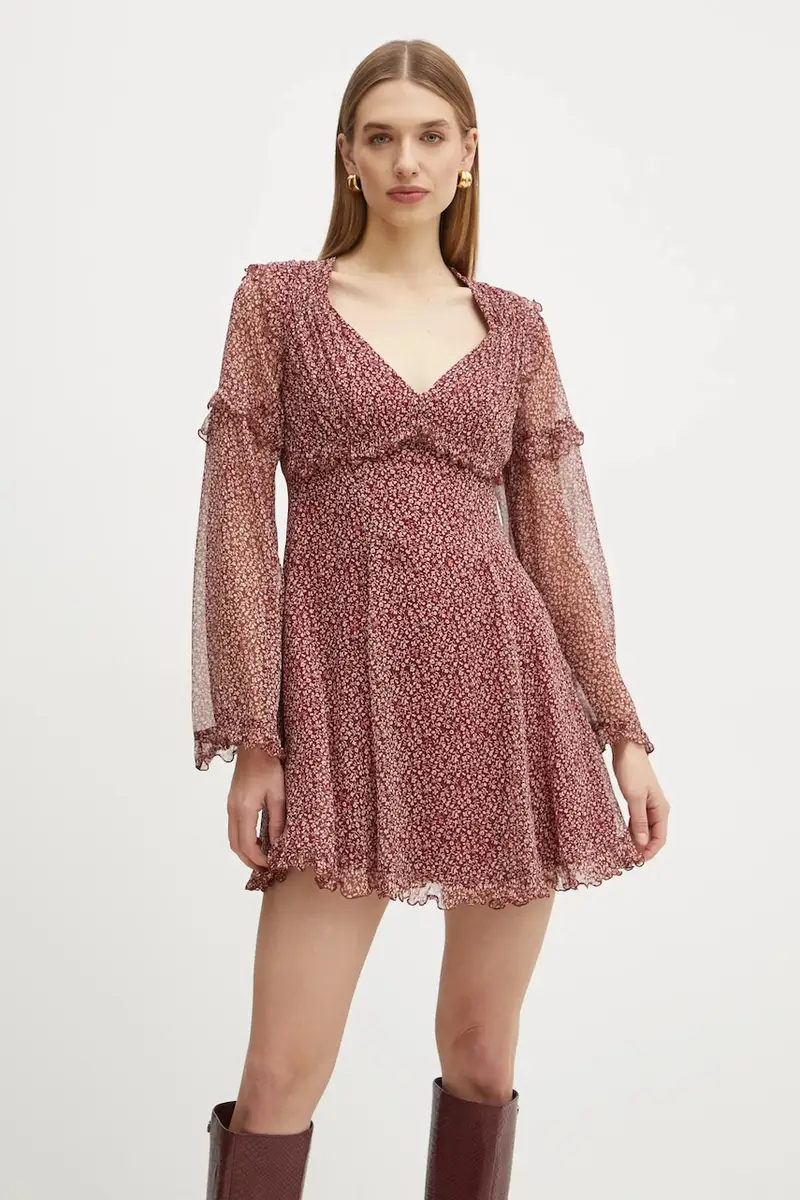 Weekend Max Mara vestito in seta colore granata 2425226013600