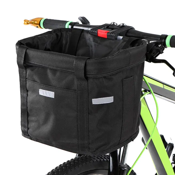 Cestino anteriore per bicicletta, rimovibile, impermeabile, per manubrio, cestino per animali domestici, borsa per telaio 34 x 24 x 24 5cm nero