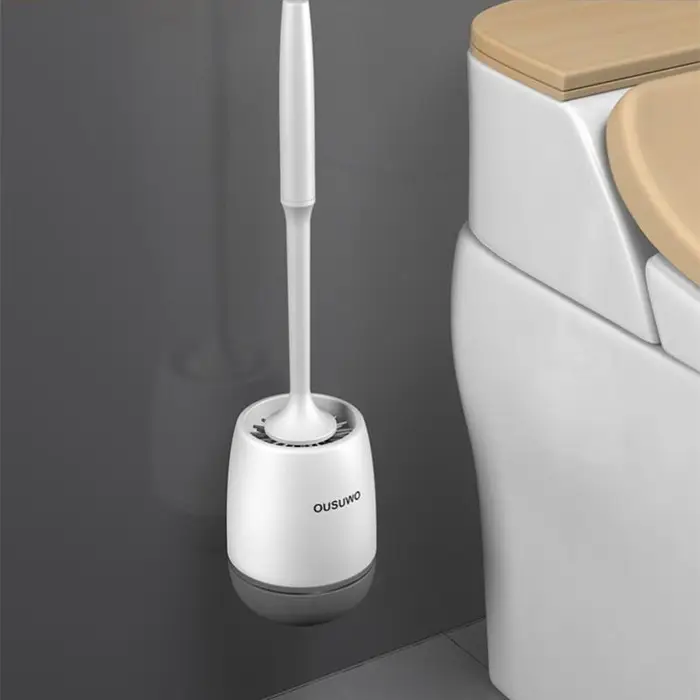 WIKHOSTAR Scopino per WC morbido in TPR Testa in silicone Drenaggio rapido Scopino per pulizia da parete o da pavimento Accessori per il