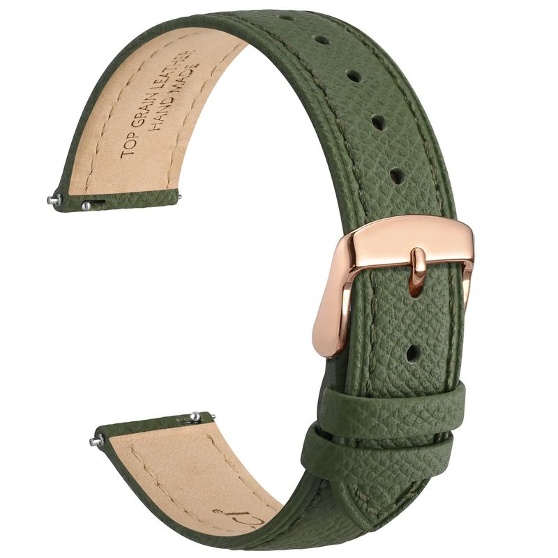 WOCCI Cinturino Orologio Donna Grace Pelle Verde Oro Rosa