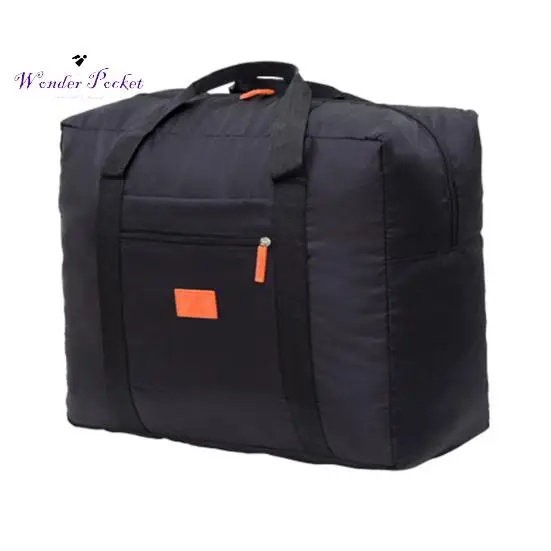 Borsone da viaggio pieghevole impermeabile per vestiti, borsone di grande capacità nero