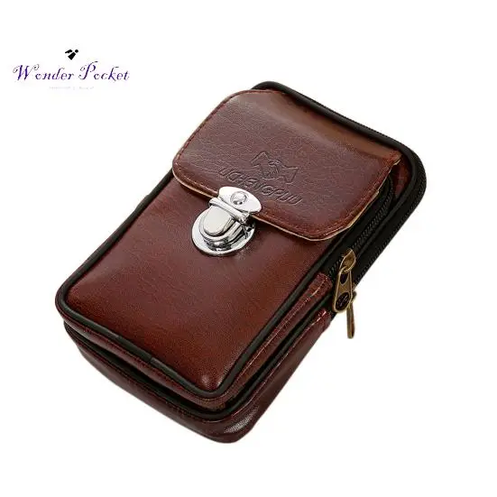 Marsupio Robusta chiusura con zip Marsupio da uomo in ecopelle da passeggio caffè Caffè