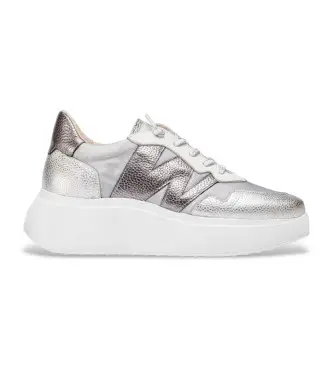 Wonders per donna A-3622 Sneakers Zenit argento, Pelle, 3 a 5cm, Stringhe, Casual