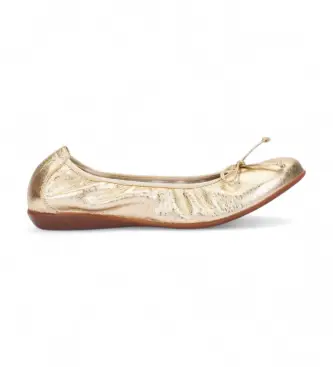 Wonders per donna A-61112_5677_7285 Ballerine in pelle dorata Bo 12, Oro, Basso, Nessuno, Casual, Classico