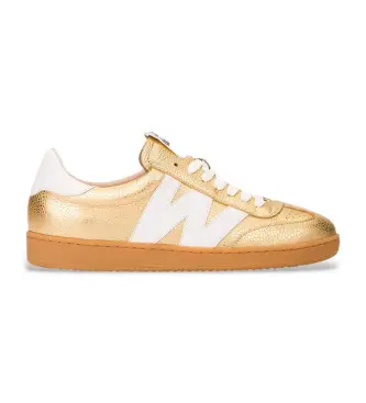 Wonders per donna AP-2001 Sneakers Nubia 01 in pelle dorata, Oro, Basso, Stringhe, Casual Beige