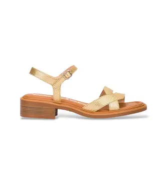 per donna B-9610 Sandali dorati Tokat (42), Pelle, Oro, 1 a 3 cm, Fibbia, Casual
