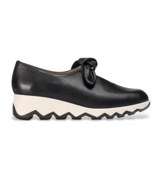Wonders per donna C-7611 Scarpe in pelle nera Simon 11, Basso, Stringhe, Casual