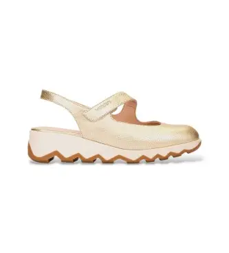 per donna C-7622 Sandali in pelle effetto oro (42), 3 a 5cm, Nessuno, Casual Cammello