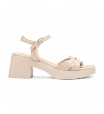 Wonders per donna D-1021_2024_6610 Sandali in pelle color carne Libertad, 5 a 8cm, Fibbia, Casual, Nudo Rosa