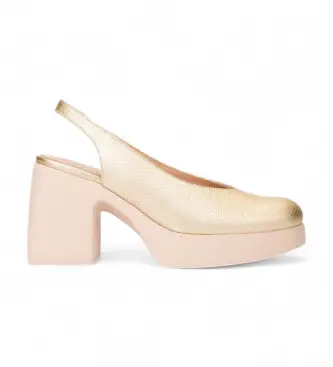 Wonders per donna H-4990_5432_7285 Scarpe da donna in pelle 90 oro, 5 a 8cm, Nessuno, Casual, Da sera