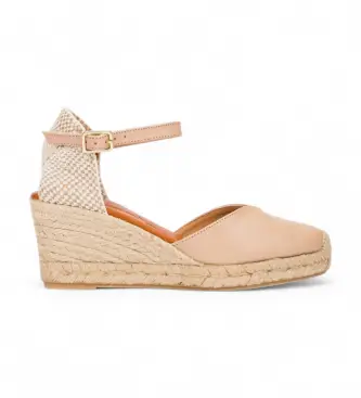 Wonders per donna YD-SI685_2485_1050 Espadrillas in pelle beige Sinai 85, 5 a 8cm, Fibbia, Casual