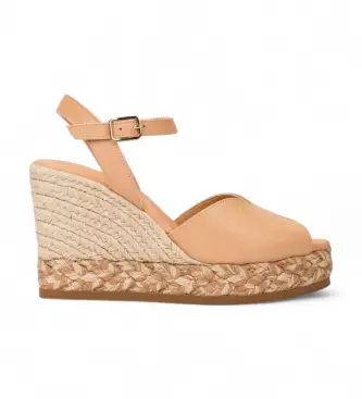 Wonders per donna YH-MA2611_4994_1050 Espadrillas in pelle Dalia 11 beige, 5 a 8cm, Fibbia, Casual
