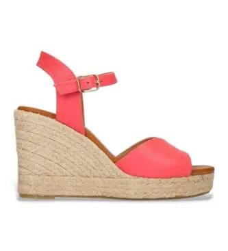 Wonders per donna YH-PI849_5078_2417 Espadrillas in pelle, arancioni, 5 a 8cm, Fibbia, Casual, Arancione Naturale