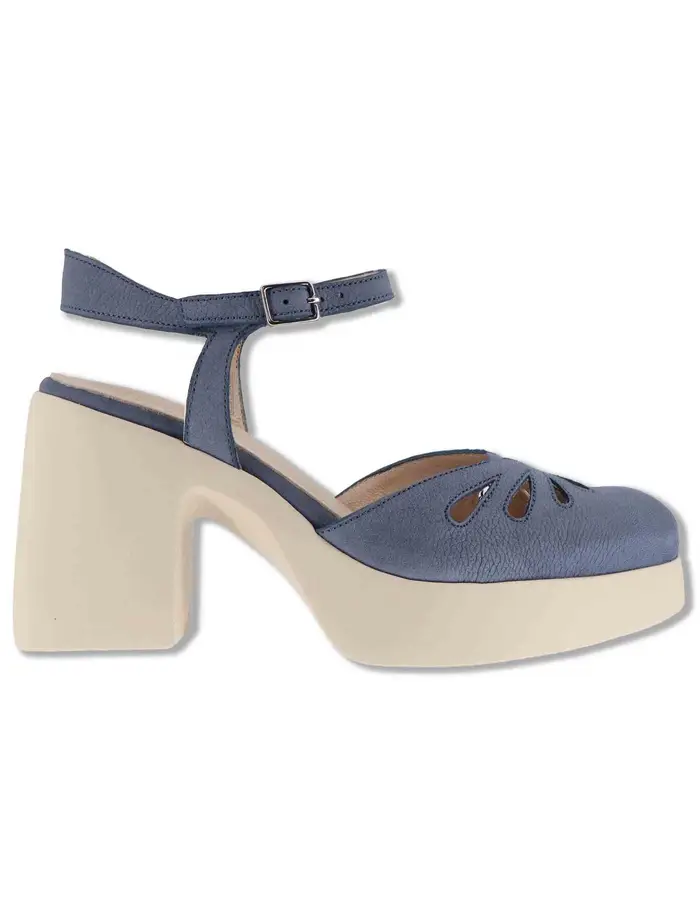 Wonders Sandali in pelle blu con cinturino alla caviglia Donna H-4991 002