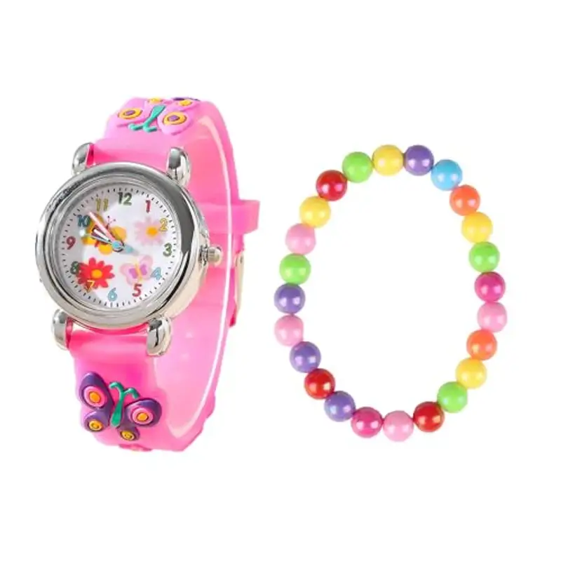 Wonvify Orologio Bambina, Quarzo Orologio Bambini Digitale Educativo Analogico Impermeabile, Sport Braccialetto Cartoon In Silicone 3D