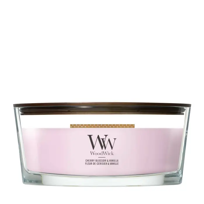 Woodwick Ellipse Candles Cherry Blossom & Vanilla 453g - Candela Profumata