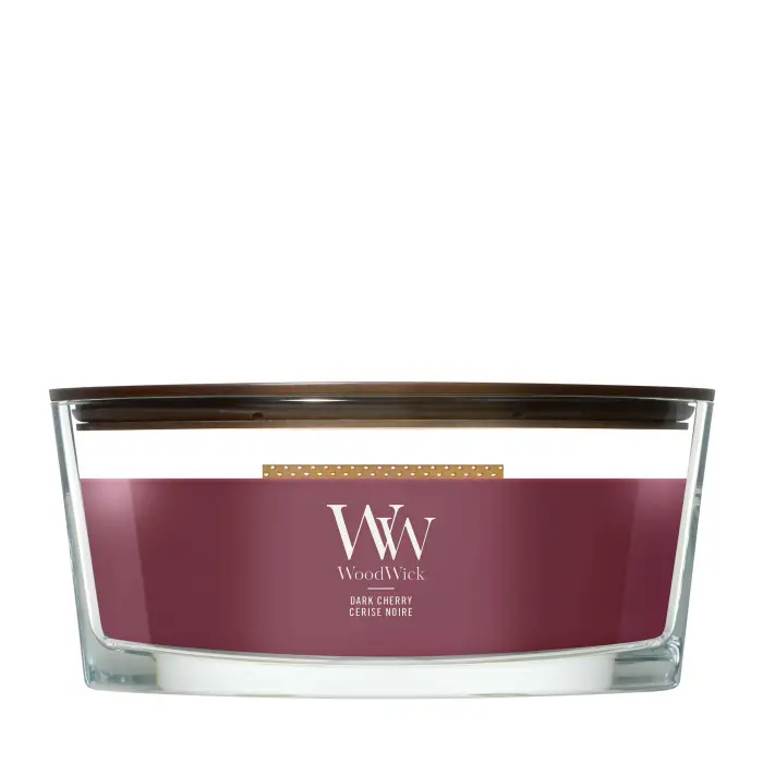 Woodwick Ellipse Candles Dark Cherry 453g - Candela Profumata