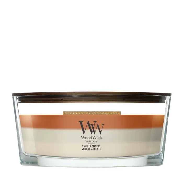 Woodwick Ellipse Candles Vanilla Embers 453g - Candela Profumata
