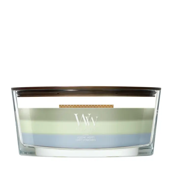 Woodwick Ellipse Candles Verdant Woods 453g - Candela Profumata