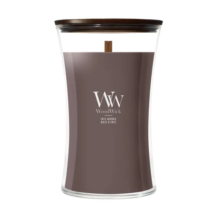 Woodwick Hourglass Candles Iris Woods 609g - Candela Profumata