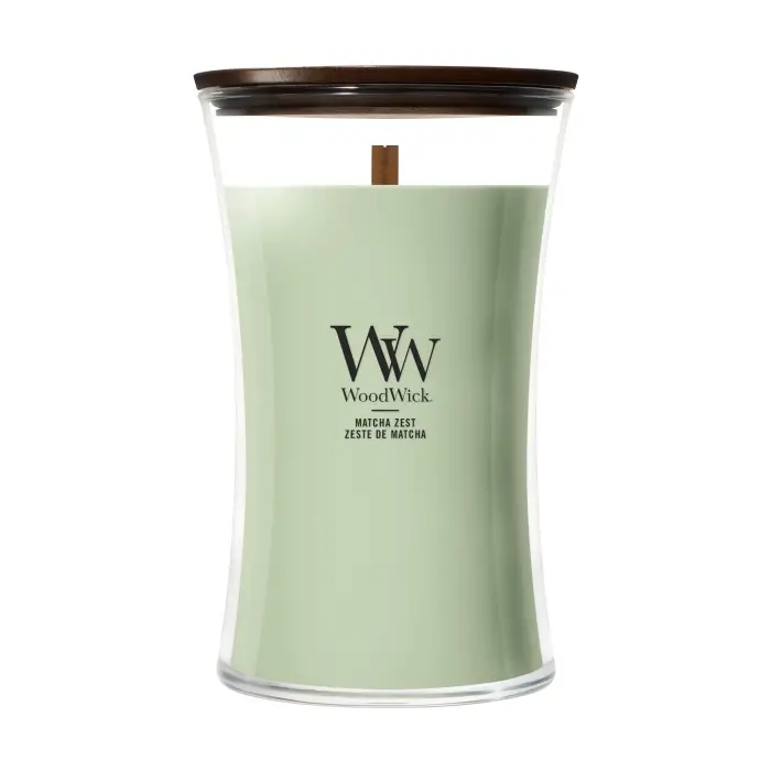 Woodwick Hourglass Candles Matcha Zest 609g - Candela Profumata