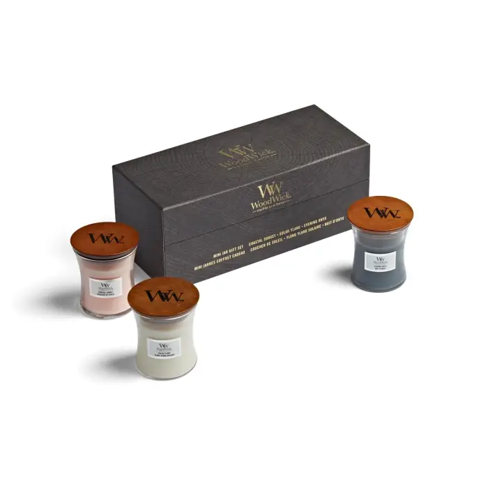 Woodwick Hourglass Candles Mini Jar Floral Gift Set - Candela Profumata