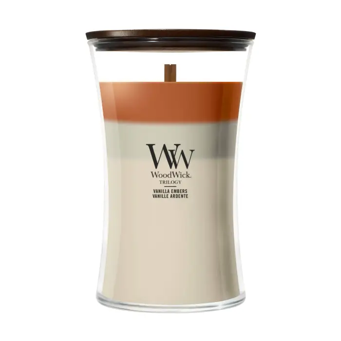 Woodwick Hourglass Candles Vanilla Embers 609g - Candela Profumata