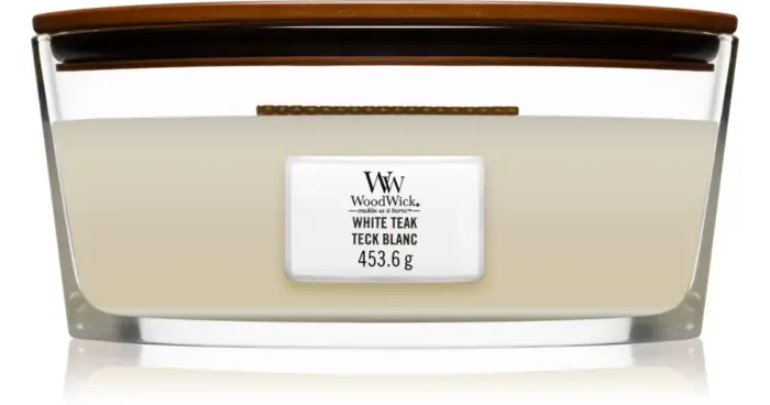 Woodwick White Teak Ship - Candela profumata - 453,6 g