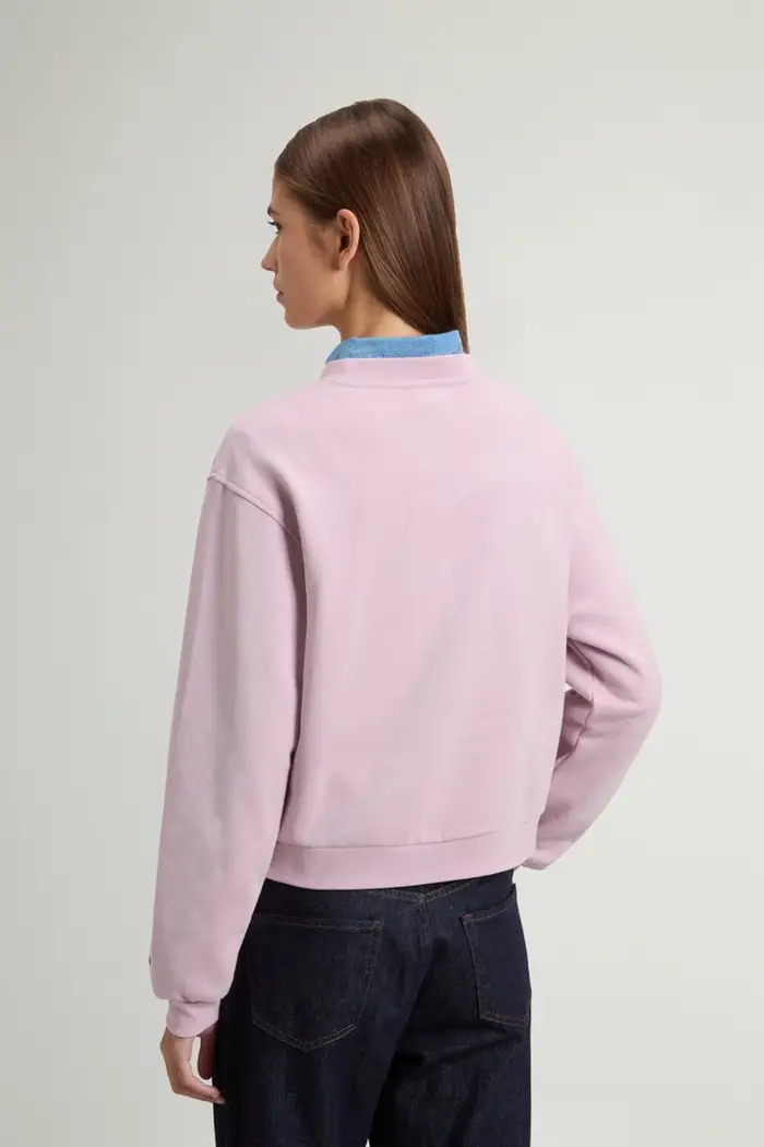 donna Felpa girocollo in puro cotone Rosa Keepsake Lilac
