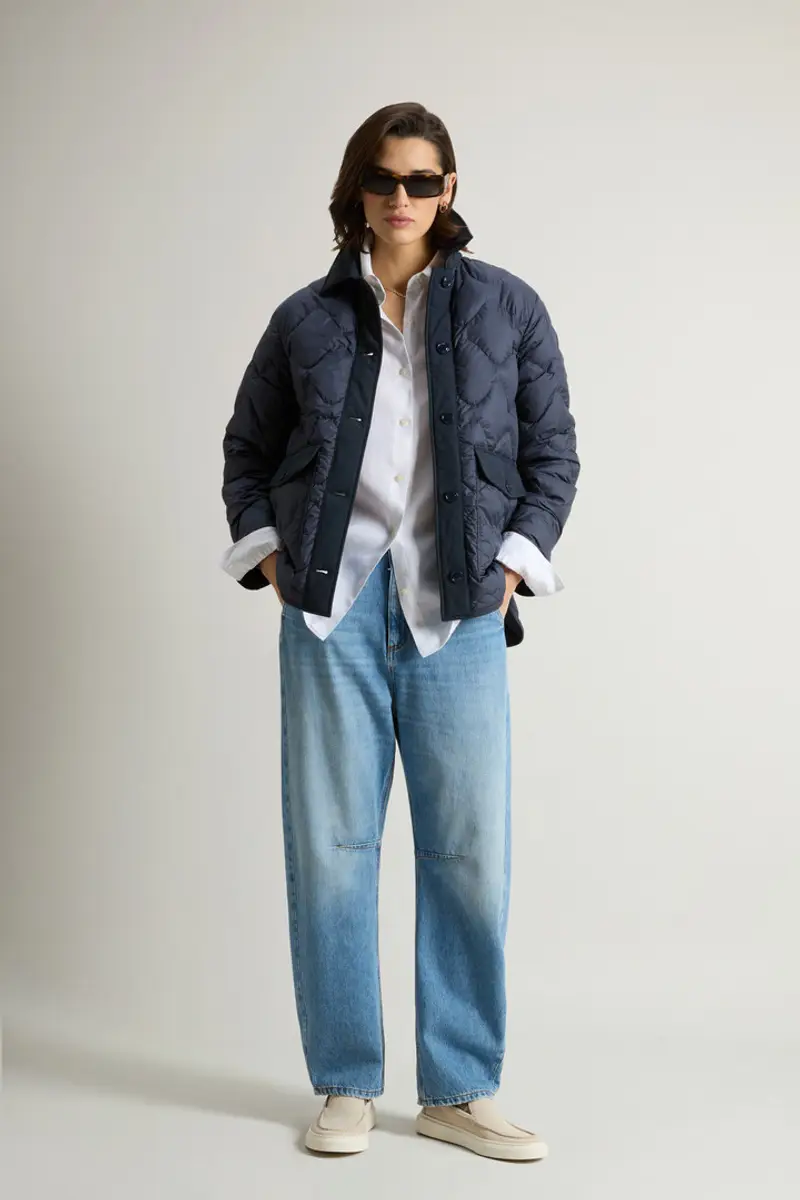 Woolrich Donna Giacca Heritage in microfibra Blu