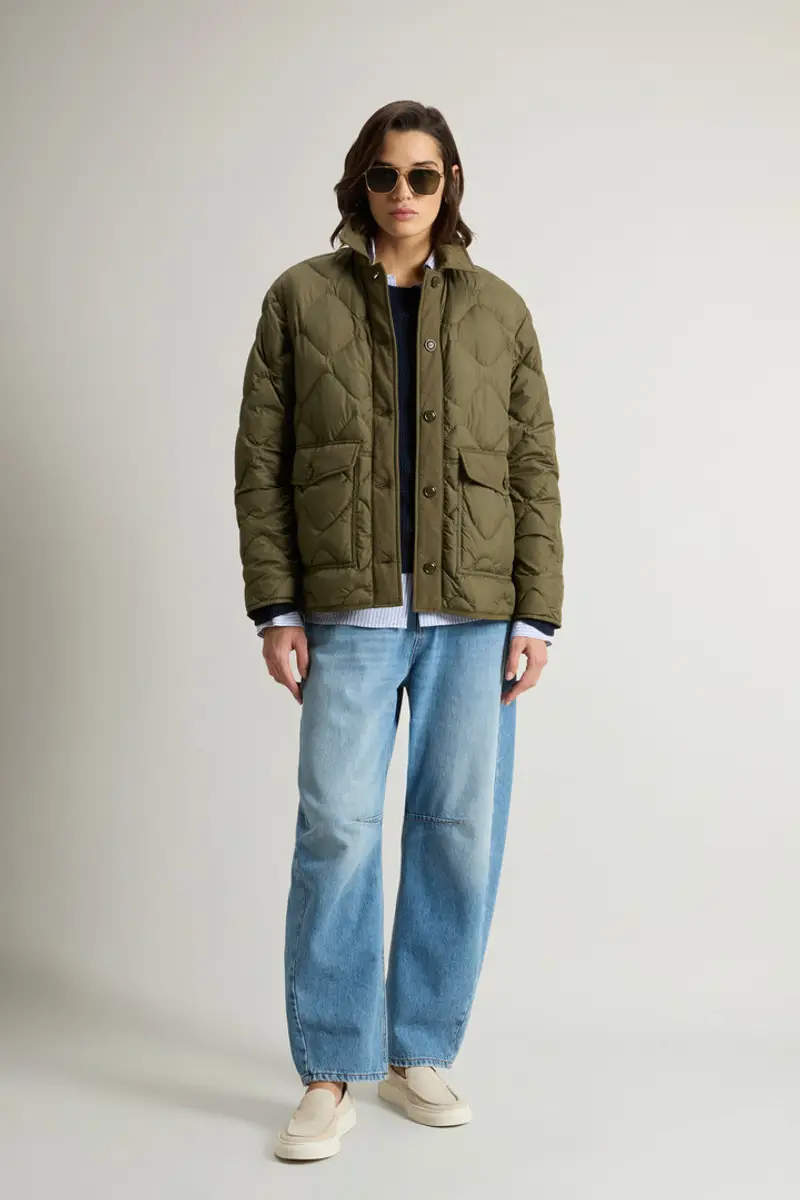 Woolrich Donna Giacca Heritage in microfibra Verde