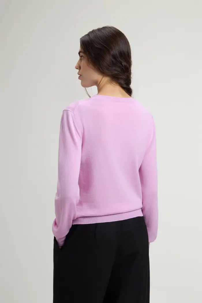 donna Maglione in pura lana vergine Merino Rosa Keepsake Lilac