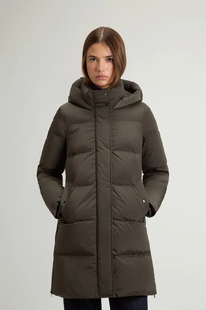 donna Piumino Kelly lungo Verde Dark Green