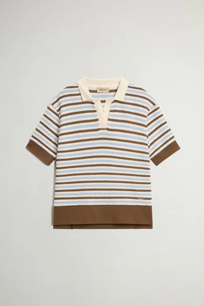 Woolrich donna Polo in misto cotone a righe Multicolore Acorn Stripe