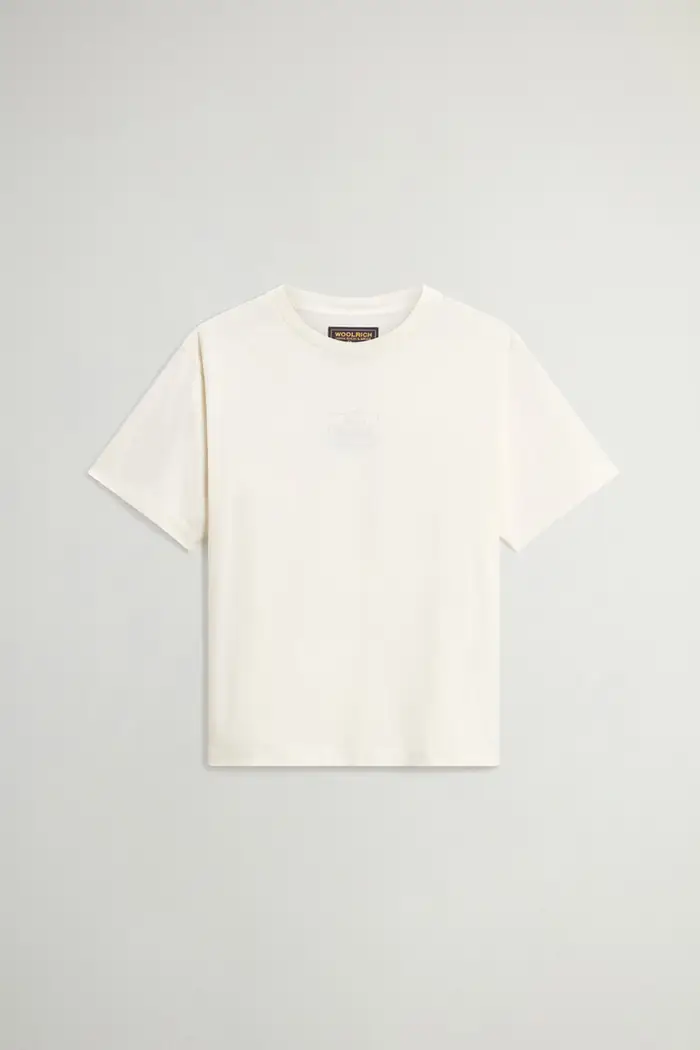 donna T-shirt in puro cotone Pima Bianco Milky Cream